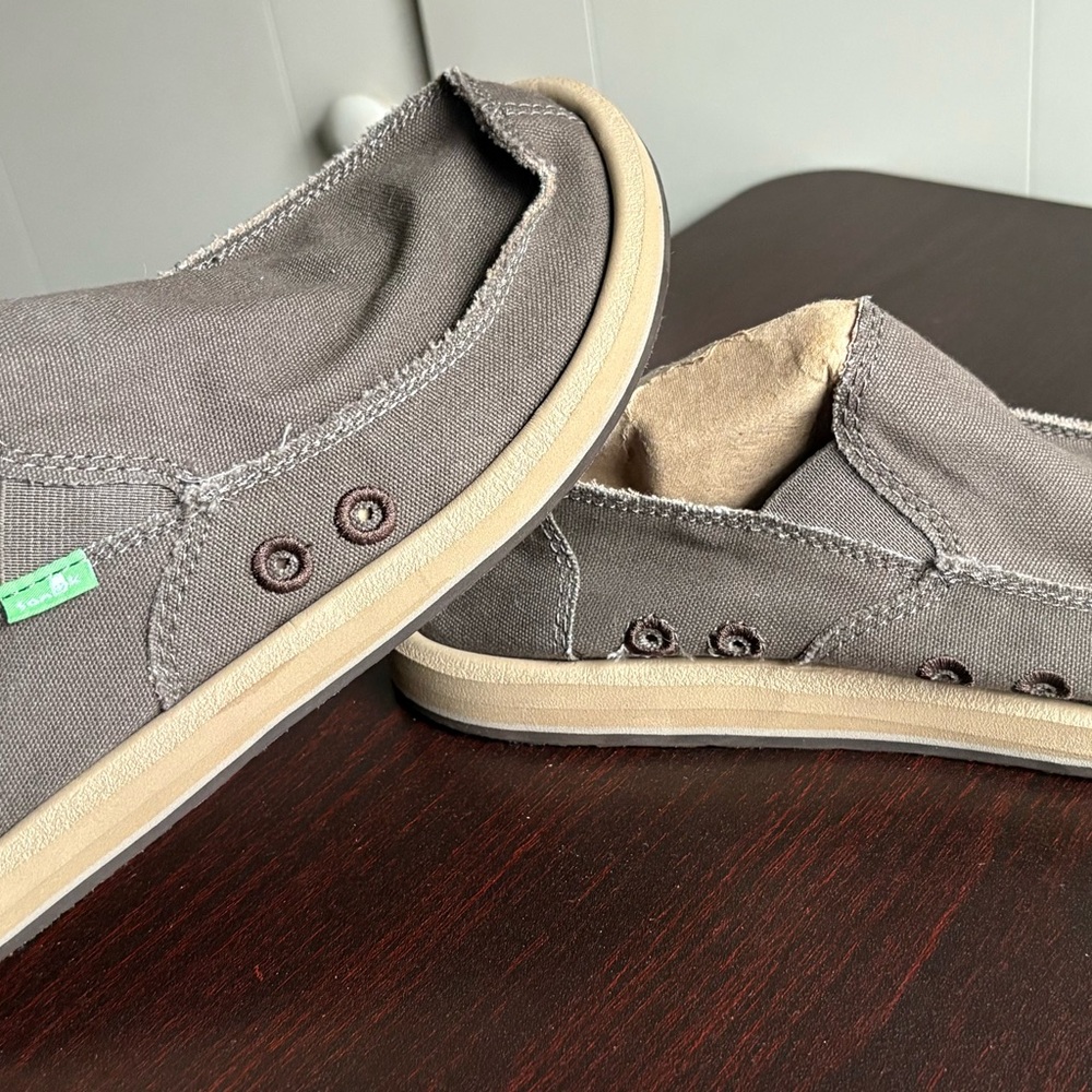 Sanuk Gray Espadrille Slip-Ons